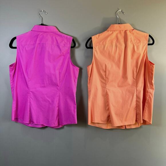 Lot / Bundle of 2 Jones New York Signature Sleeveless Button Up Tops Size Large - Picture 2 of 10